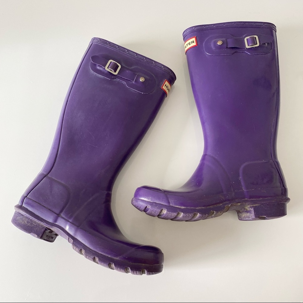 HUNTER Original Kids Gloss Purple Rain Boots